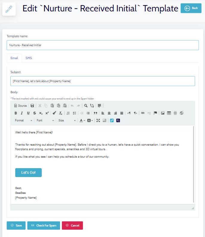 edit email template
